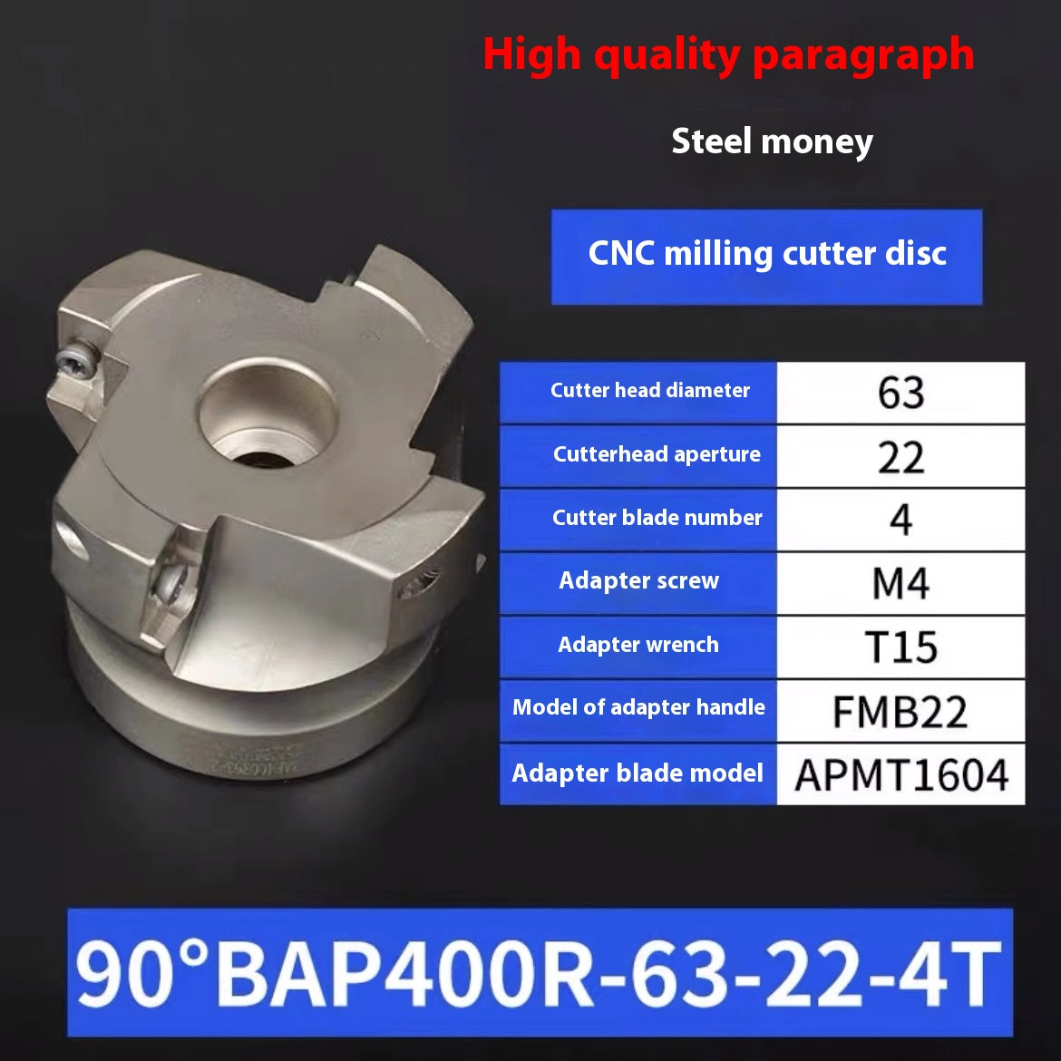2075-CNC 90 degree right-angle BAP300R/400R milling cutter head machining center 1604 cutter head non-standard 45 60 65 Shandong Denso Pricision Tools Co.,Ltd.